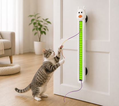 Interactive Automatic Cat Toy with Motorized String Teaser & Scratcher